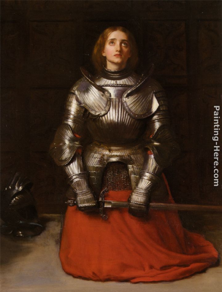 Joan of Arc painting - John Everett Millais Joan of Arc art painting